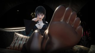 Mistress Elvira's nylon kousen voet Slave femdom