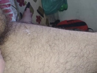 Cumshot Pass all over my Hairy Bear Leg