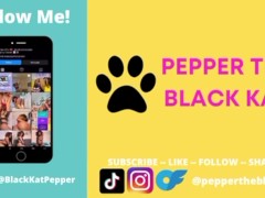 Ebony kitty has her milk