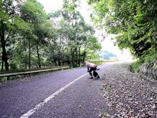 Masturbating with a Dildo on the old Road.