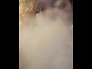 blonde, vertical video, long nails, smoke pov