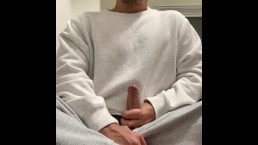 A crazy psycho Japanese pervert tasting his own milk after jerking off at 4 in the morning