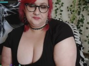 Preview 3 of Pt 3 July 30 Camshow Archive BBW Camgirl Poppy Page plays with glass toy, big pussy lips, Lovense