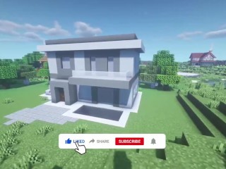 Minecraftでプールでモダンな家を建てる方法