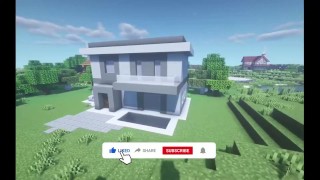 How to build a Modern House with a Pool in Minecraft