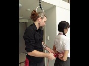Preview 1 of Shibari session and squirting with 18yo Japanese schoolgirl Baebi Hel - robe bondage - BDSM