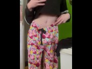 Preview 3 of Huge shemale dick in cute pajamas