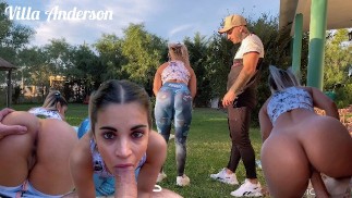 Me Follo al Personal Trainer por clases gratis! a la vista de los Vecinos en su Quinta