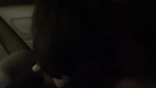 Getting blown in the car after party by a busty brunette