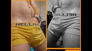 Teasing in boxer shorts