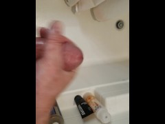 Coconut Oil plus cock + Cum in the shower.