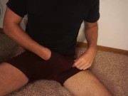 Preview 4 of Young twink jerks off monster cock and balls and blows huge 6 day load