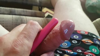 Self Edging With Pre Cum and a Toy Makes Me Shoot