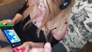 Trans Female Cums on Gamer Girlfreind's Face