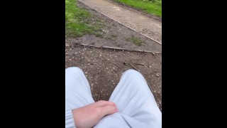 Strangers reaction to me rubbing my cock through my trackies | public boner | exhibitionist