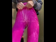 Preview 4 of Showering in hot pink leggings and leg warmers - extra bubbles - wetlook