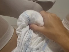 Diaper Sissy Cumming In Her Diaper