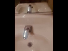 BIG COCK HORNY LATINO FACELESS ADONIS FIRST APPEARANCE QUICKIE SOLO JERK AND CUMS IN PUBLIC RESTROOM