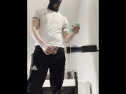 Preview 3 of Masked chav twink uses handsfree flashlight