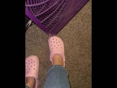 Do you like feet? Watch me put my crocs on!