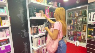 In A Sex Shop A Beautiful Young Stranger Sucks A Big Dick And Tastes A Lot Of Cum