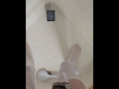 Pissing in the shower with multiple edited views