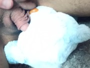 Preview 1 of Rubbing wet pussy and big clit on a teddy bear