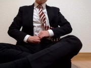 Preview 5 of Japanese guy in suit jerk off and cum a lot [sample]