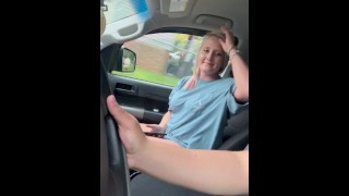 Shy Girl Gives A Blowjob On The Car While Driving On A Public Road Until He Gets To The Road Head