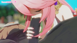 Yae Miko Is Unable To Resist This Hick's Cock