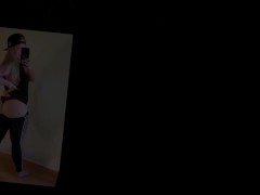 Brunette Farting in Short Jean Shorts and G-String Thong while Gaming On Phone Voyeur