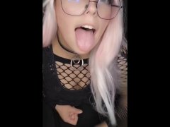 18 year old Eager College Slut shows off her dildo riding/sucking skills - Freshman year Throwback