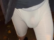 Preview 3 of on my way to the GYM ** I Love my BIG BALLS, do You? ** (I need new Compression Shorts )