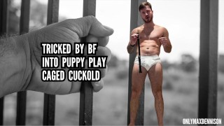 Bedrogen door vriendje puppy spelen kooien cuckold