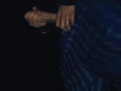 A jerk off in cold weather during the holidays to warm up the big dick