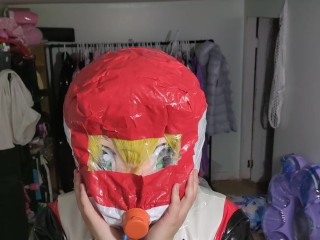 PVC Cosplay Kigurumi Breathplay 在自制兜帽中