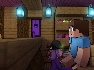 Minecraft Hentai Horny Craft - Part 21 - Witch Blowjob under Table by LoveSkySan69