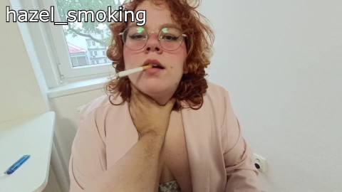 My boss catched me smoking at the office, so I had to suck his dick to not be fired