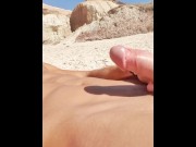 Preview 5 of Close-Up Beach Public Masturbation - A Risky Voyeuristic Adventure! - Hotsportfitboy