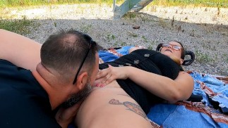 Succulent Succubus Gets her Pussy Ate Under a Wind Turbine!