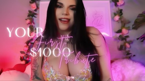 Seu primeiro tributo de US $ 1000 - FINDOM FINANCIAL DOMINAÇÃO CARTEIRA DRENAGEM FEMDOM GOONING SENSUAL DOMME