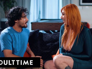 ADULT TIME - Nervous Teen doesn't Pull out of his MILF Therapist Lauren Phillips during Sensual Fuck
