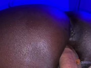 Preview 3 of Black Queens Pussy Sucks The 💦 Out Huge Dick