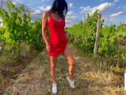 Preview 1 of Public vineyard Fuck ends with a Huge Cumshot