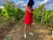 Preview 2 of Public vineyard Fuck ends with a Huge Cumshot