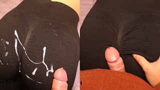 Éjaculation au ralenti sur mon cul Virgin demi-cousin en leggings