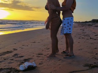 public beach, nami iya, real public sex, sunset
