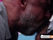 Preview 6 of FamilyCreep - Musclebear Montreal Barebacks His Hairy Twink Stepson Good