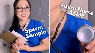Enfermera sexy obtiene muestra de semen de gran Black polla -ASMR