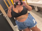 Preview 2 of Bbw puts plug in public restroom